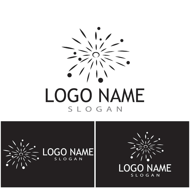 Plantilla de logotipo de fuegos artificiales símbolo vectorial