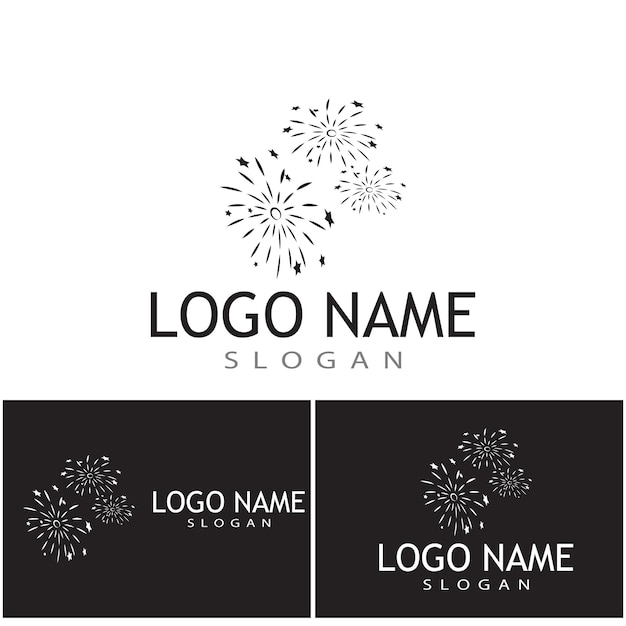 Plantilla de logotipo de fuegos artificiales símbolo vectorial