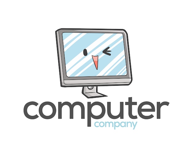 Plantilla de logotipo de funny computer company