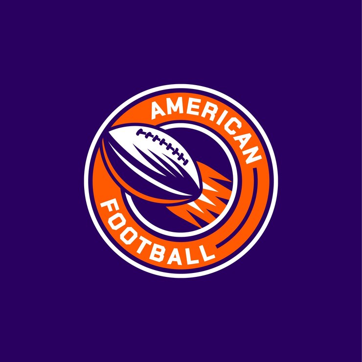 Vector plantilla de logotipo de fútbol americano dibujado a mano