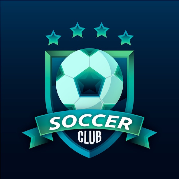 Vector plantilla de logotipo de fútbol degradado