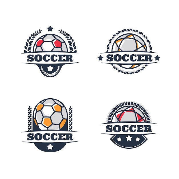 Plantilla de logotipo de fútbol dibujado a mano