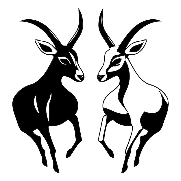 Vector plantilla de logotipo de la gacela diseño de ilustración del ícono vectorial del antílope africano