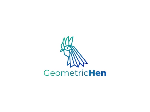 plantilla del logotipo de la gallina geométrica de gradiente vectorial