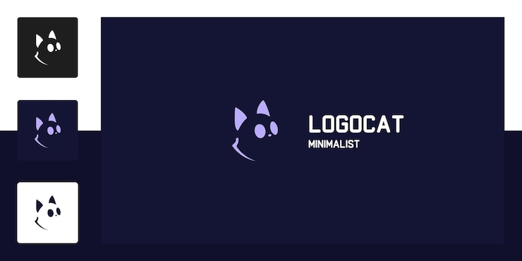 Vector plantilla de logotipo de gato diseño felino elegante y minimalista