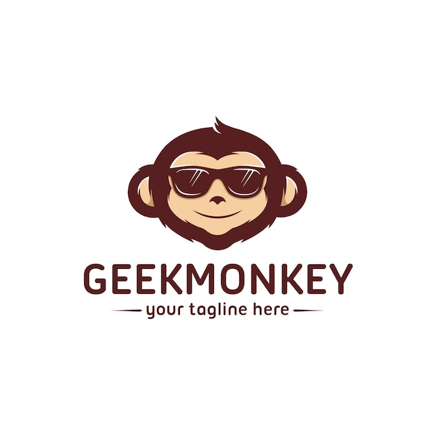 Plantilla de logotipo de geek monkey