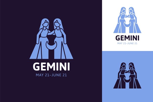 Plantilla de logotipo de Géminis