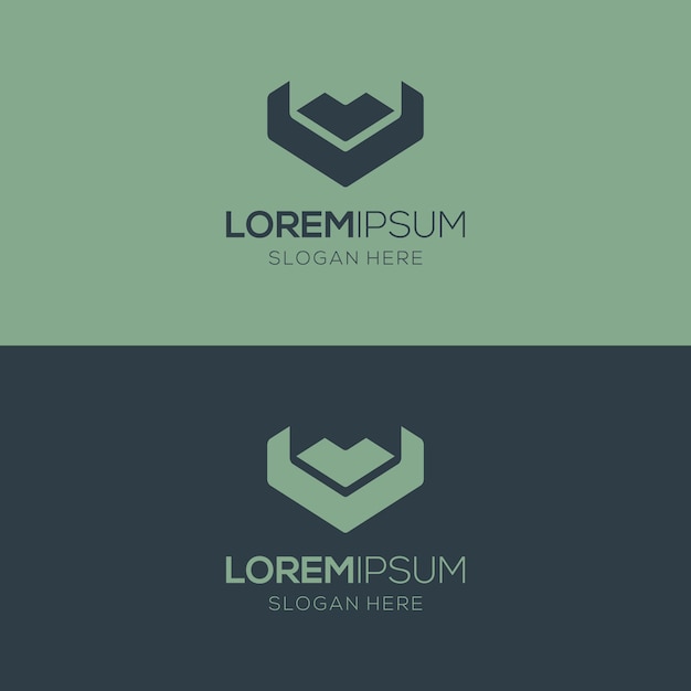 Una plantilla de logotipo geométrico fuerte y memorable que consta de dos letras UV o viceversa