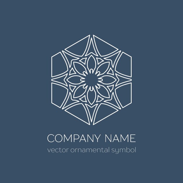 plantilla de logotipo geométrico símbolo ornamental árabe lineal vectorial
