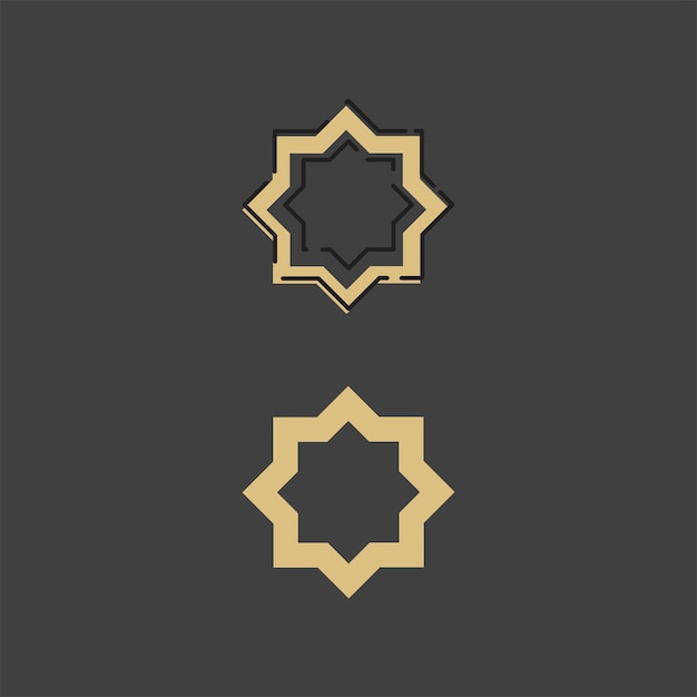 Plantilla de logotipo geométrico. Vector símbolos ornamentales árabes circulares