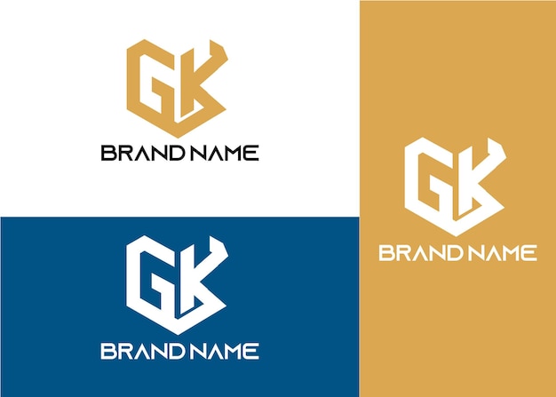 Plantilla de logotipo gk de letra inicial de monograma moderno