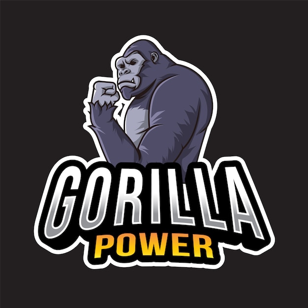 Plantilla de logotipo de gorilla power