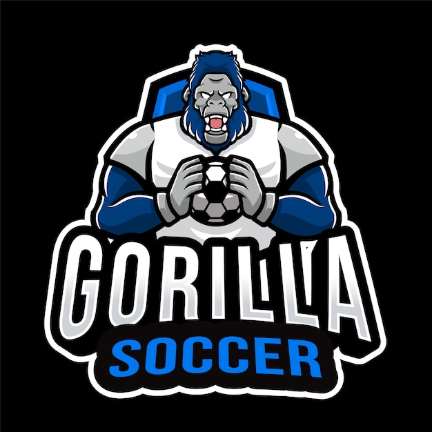 Plantilla de logotipo de gorilla soccer sport