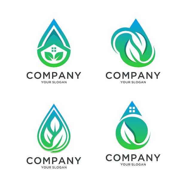 Plantilla de logotipo de gota de agua colorida creativa para empresa