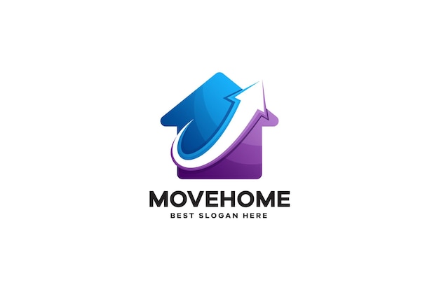 Plantilla de logotipo gradient move home