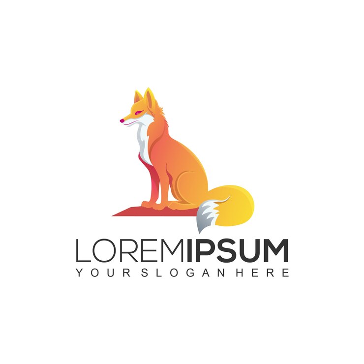PLANTILLA DE LOGOTIPO GRADIENTE FOX