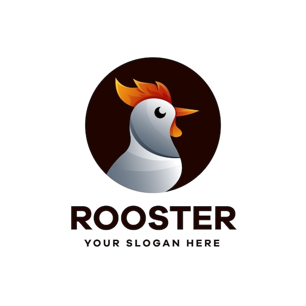 Plantilla de logotipo de gradiente de gallo