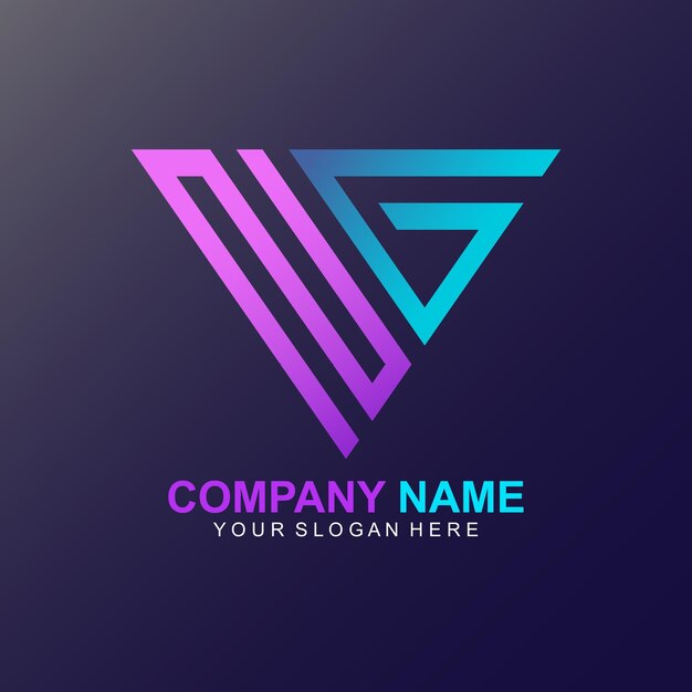 plantilla del logotipo de gradiente NG o GN