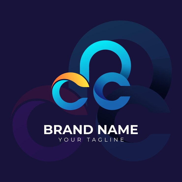 Vector plantilla de logotipo de gradiente vectorial de la letra cc