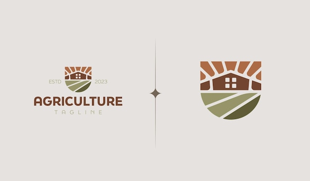 Plantilla de logotipo de granja agrícola Símbolo premium creativo universal Ilustración vectorial Plantilla de diseño mínimo creativo Símbolo para identidad comercial corporativa