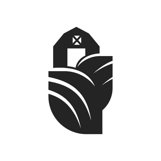 plantilla del logotipo de la granja Ícono Ilustración Identidad de la marca Ilustración aislada y plana Gráfico vectorial