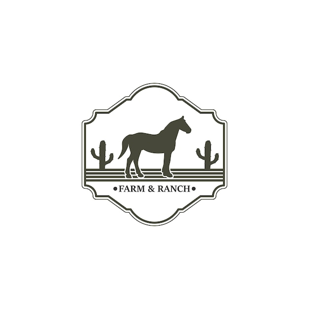 plantilla de logotipo de granja y rancho