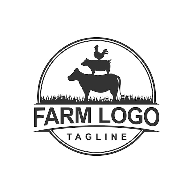 Vector plantilla de logotipo de granja