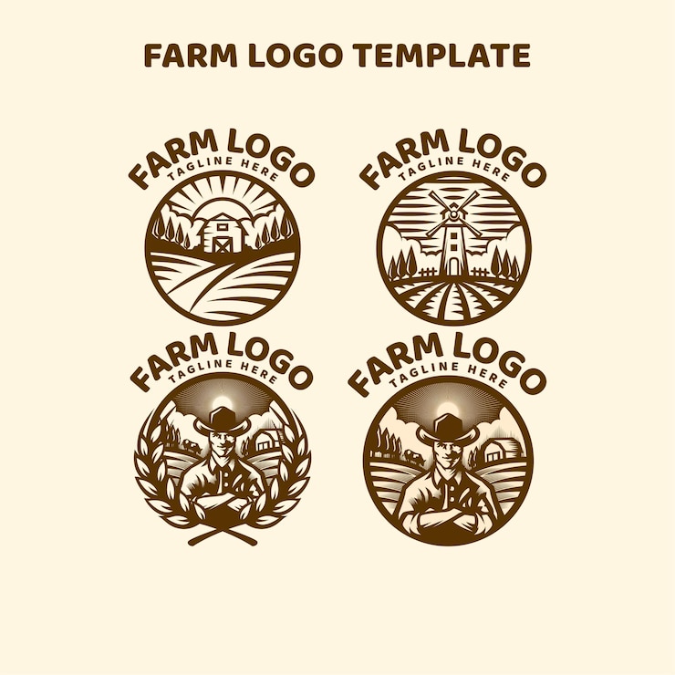 Plantilla de logotipo de granja