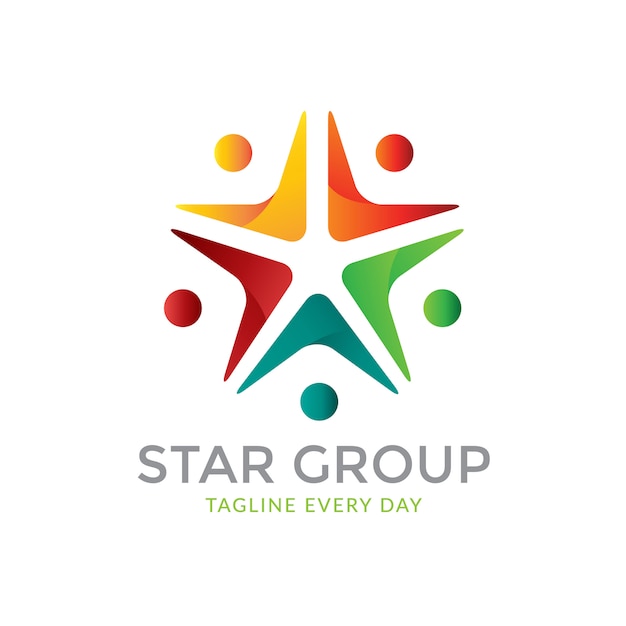 Plantilla de logotipo del grupo de estrellas