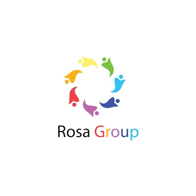 Plantilla de logotipo de grupo rosa