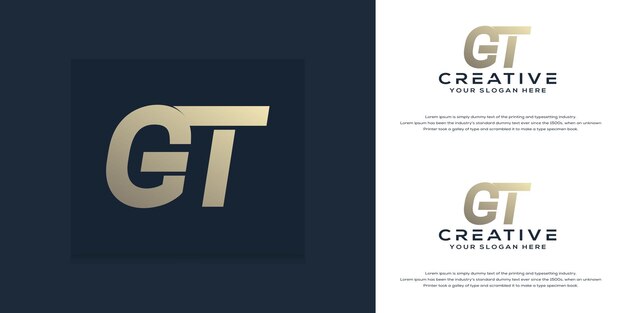plantilla de logotipo gt inicial monograma moderno