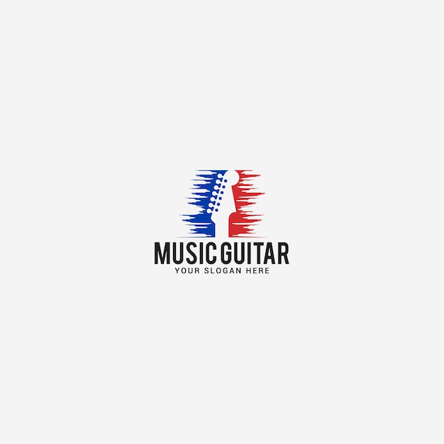 Plantilla de logotipo de guitarra musical