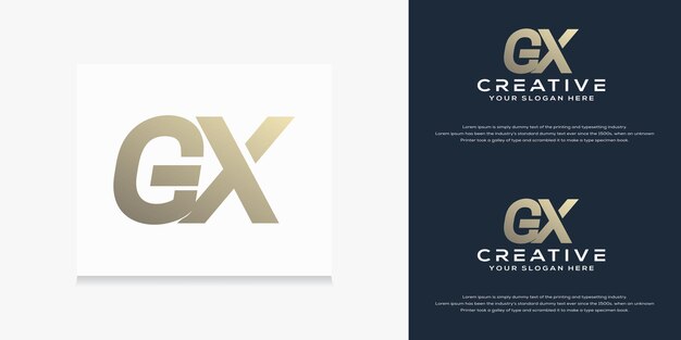 plantilla de logotipo gx inicial monograma moderno
