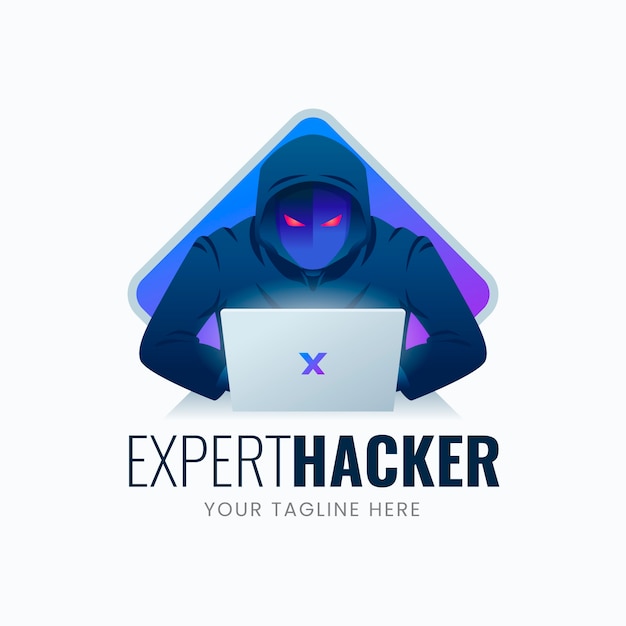 Vector plantilla de logotipo de hacker creativo