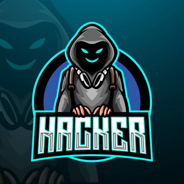 Plantilla de logotipo de hacker esport