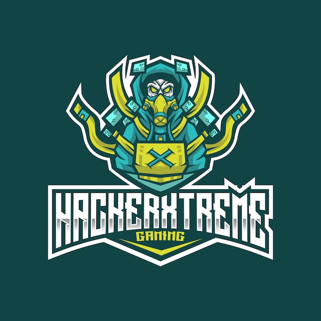 Plantilla de logotipo de hacker xtreme esport