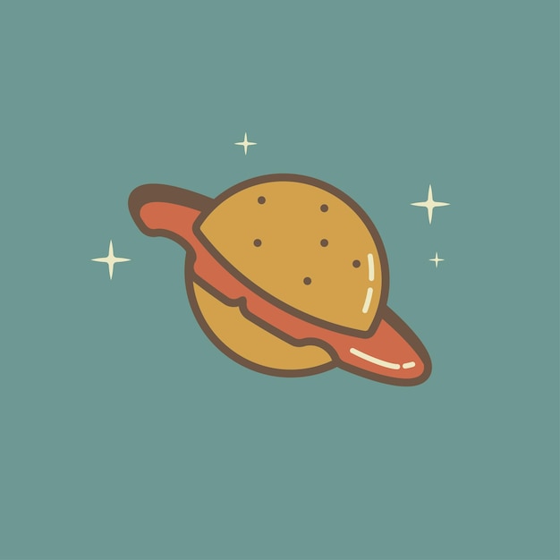 Vector plantilla de logotipo de hamburguesa espacial ilustración vectorial