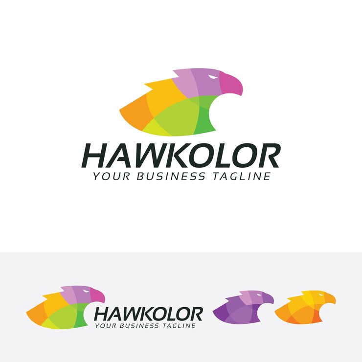 Vector plantilla de logotipo de hawk color