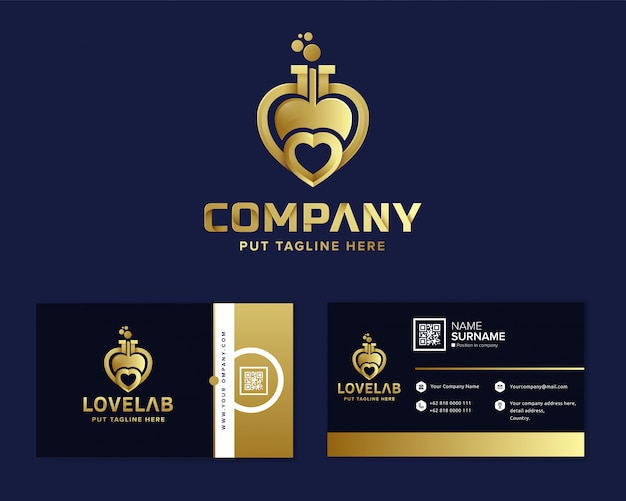 Plantilla de logotipo de heart love lab para empresa