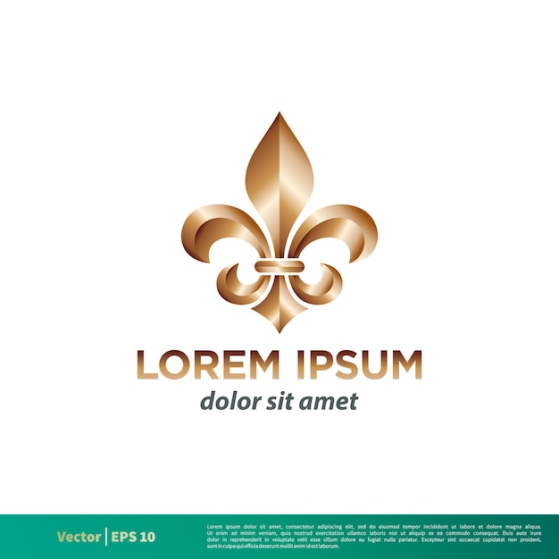 Plantilla de logotipo heráldico de la flor de lis