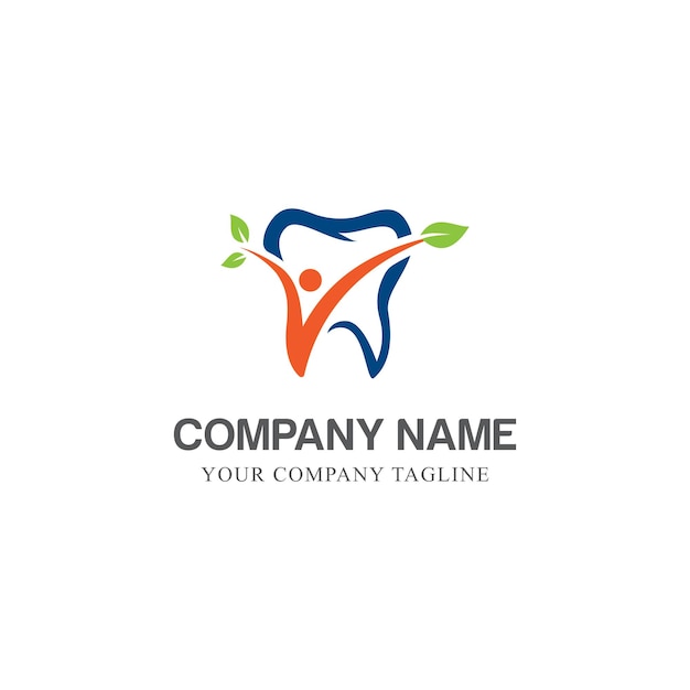 Plantilla de logotipo herbal dental