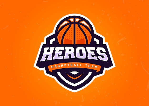 Plantilla de logotipo de heroes basketball sports para equipos deportivos y torneos