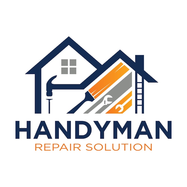 La plantilla del logotipo de las herramientas de reparación de la casa
