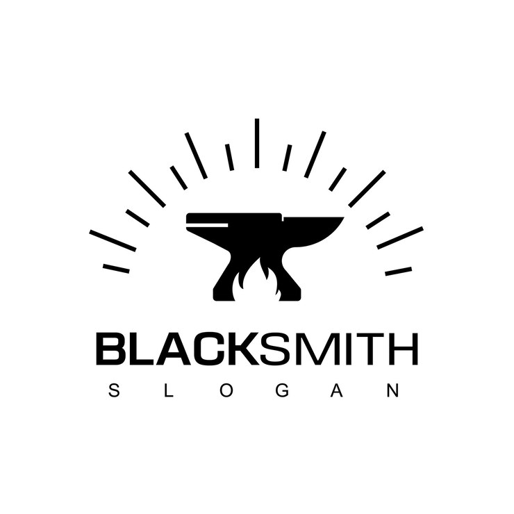 Vector plantilla de logotipo de herrero aislado sobre fondo blanco
