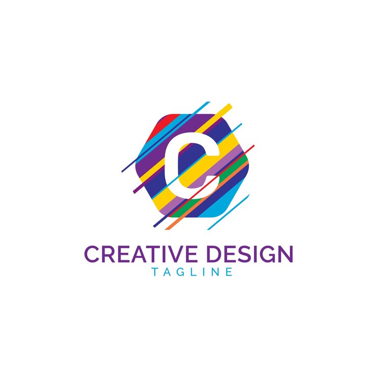 Vector plantilla de logotipo de hexágono de letra c moderna