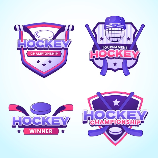 plantilla del logotipo de hockey sobre hielo con gradiente