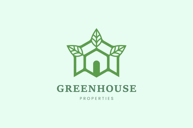 Plantilla de logotipo de hogar y árbol de hojas para negocios hipotecarios o inmobiliarios