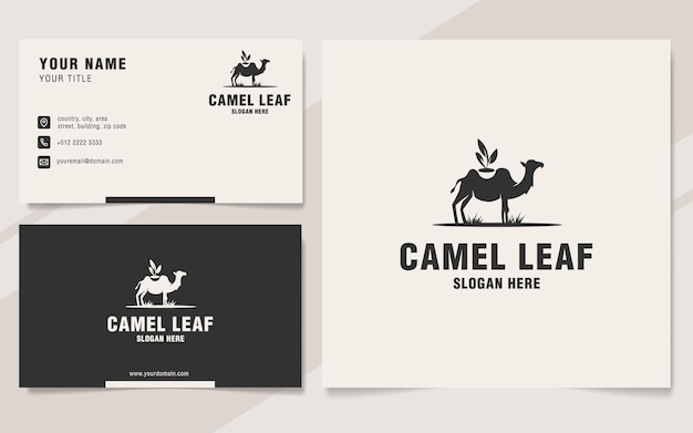 Plantilla de logotipo de hoja de camello en estilo monograma