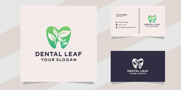 plantilla de logotipo de hoja dental