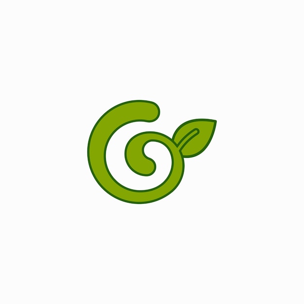 Plantilla de logotipo de hoja natural de letra G